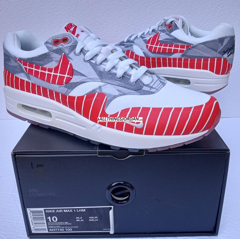 Nike Air Max 1 LHM (White/University Red) AH7740 100 Size US 10M