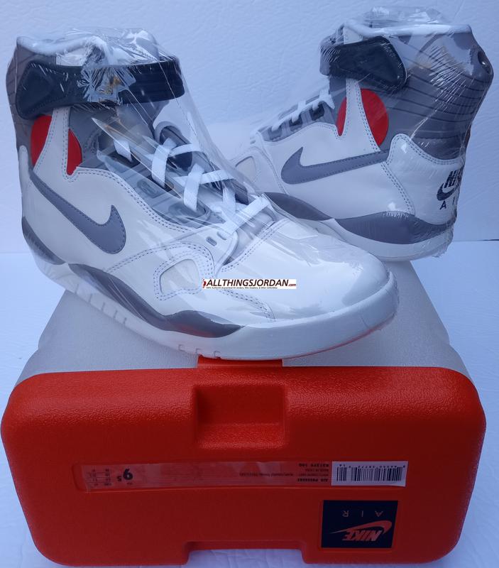 Nike Air Pressure  (White/Cement Grey) 831279 100  Size US 9.5M