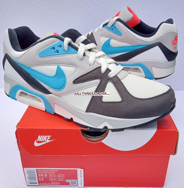 Air Max Structure OG (Bright White/Neo Teal-Black) CV3492 100 Size US 10.5M