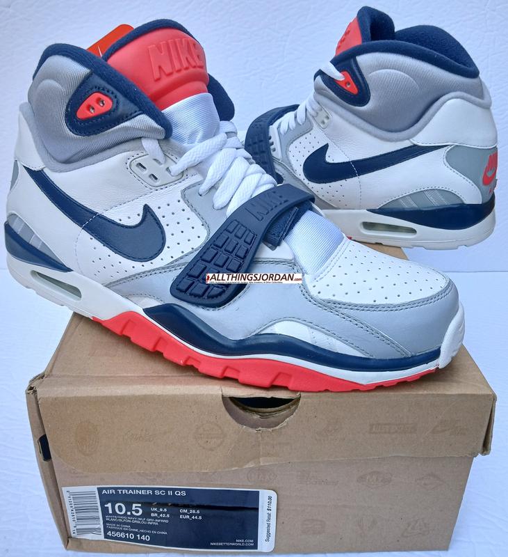 Nike Air Trainer SC II QS (White/Indg Navy-Wlf Gry-Infrrd) 456610 140   Size US 10.5
