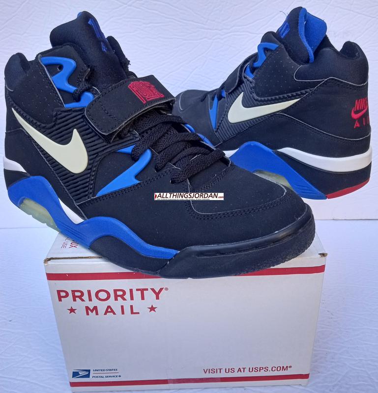 Nike Air Force Max 180 (Black/White-Varsity Blue-Red) Size US 10M