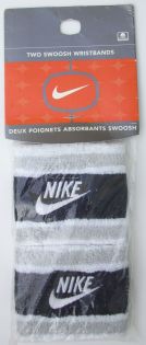 Vintage Nike Wristbands Wht Black Silver