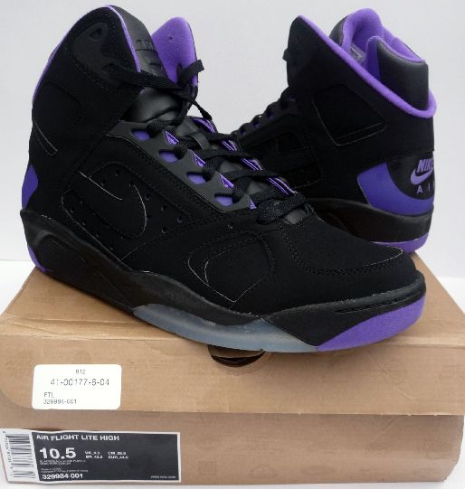 nike air flight lite high black purple