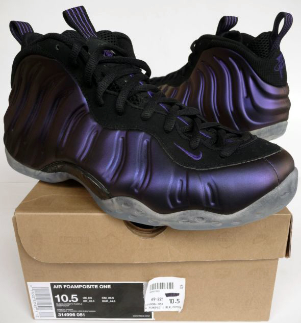 Nike Air Foamposite One(Black/Varsity Purple) EGGPLANTS314996 051 Size