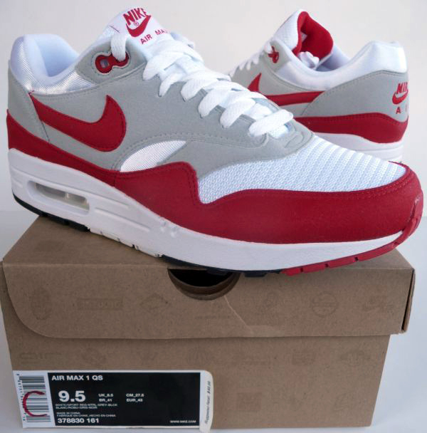 air max 1 red white grey