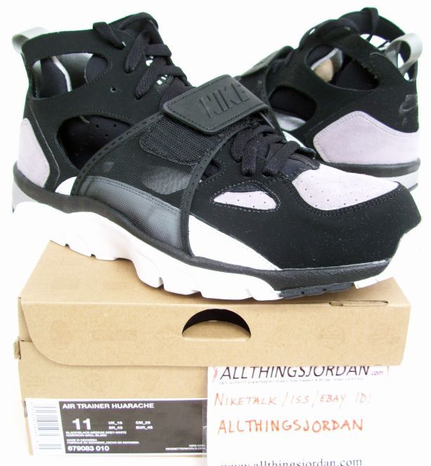 nike air trainer huarache black medium grey white