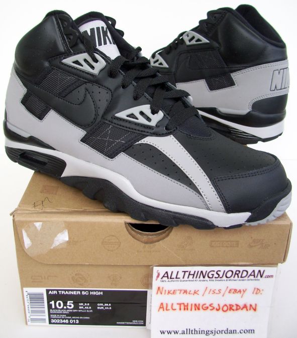 Nike Air Trainer SC High (Black/Black-Mttlc Slvr-Med Grey) 302346 013 Size US 10.5