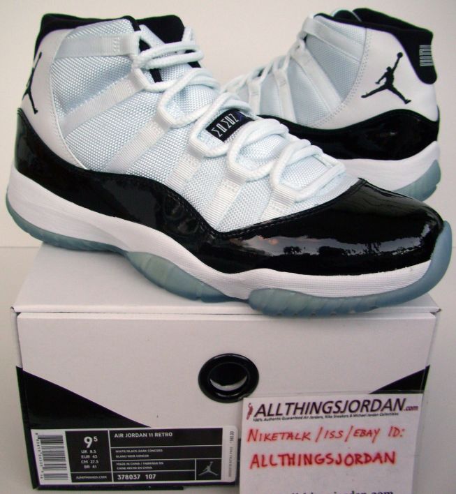black and white jordans 11 concords