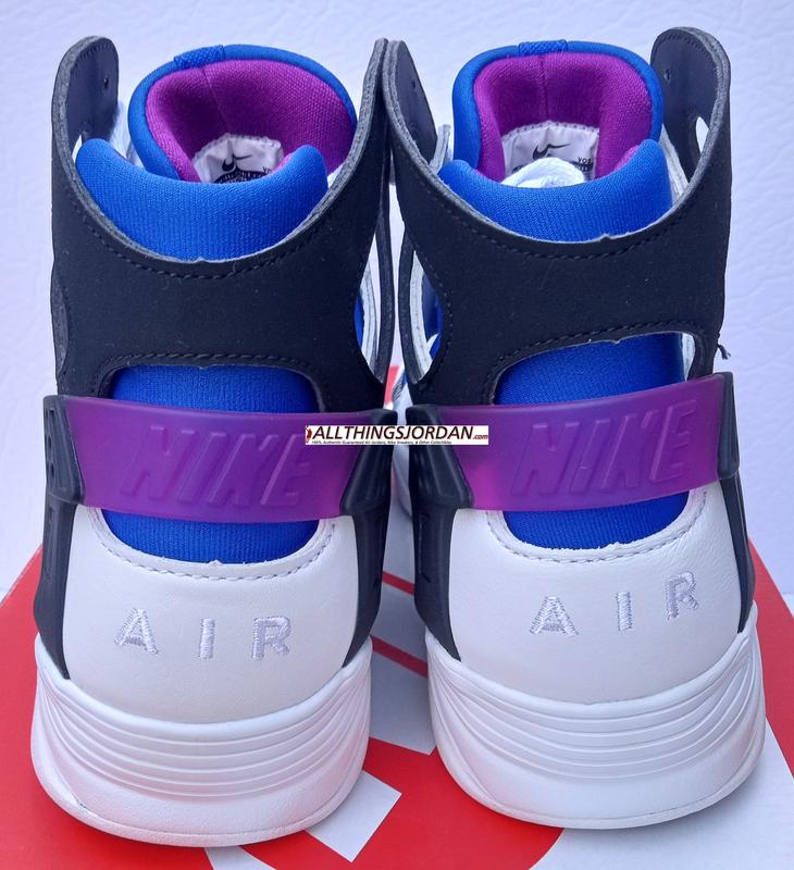 Air Flight Huarache PRM QS (Jason Kidd) (White/Black-Lyon Blue-Bld Brry) 686203 100 Size US 10.5M