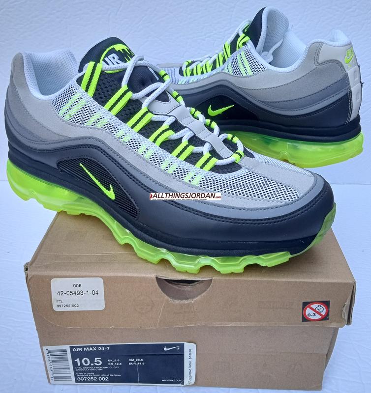 Air Max 24-7 (Neon 95) (Ntrl Grey/Volt-Mdm Gry-Clr Gry) 397252 002 Size US 10.5M