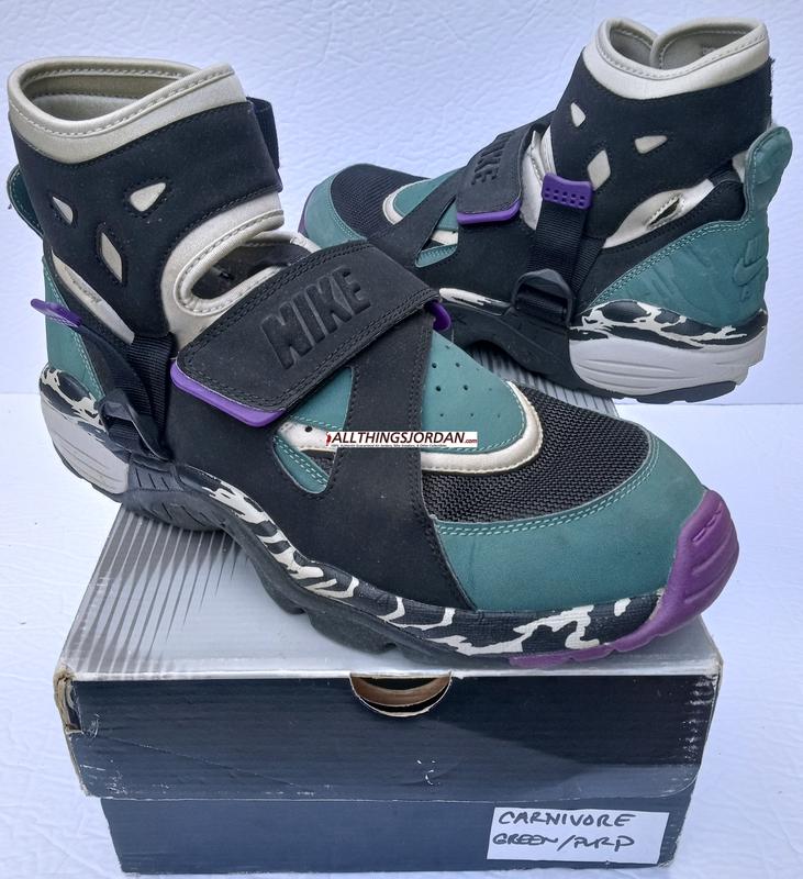 Nike Air Carnivore (Black/Green-Purple-Grey)  Size US 10.5M